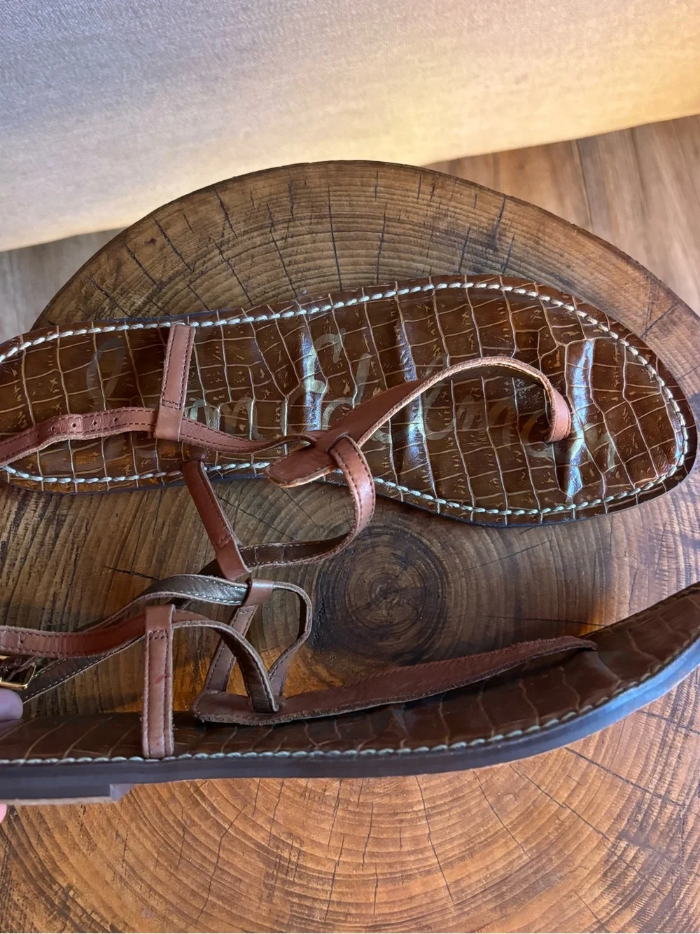 ✨SALE✨Sam Edelman / Gigi Thong Sandal - Brown Leather Sandals - Picture 6 of 12